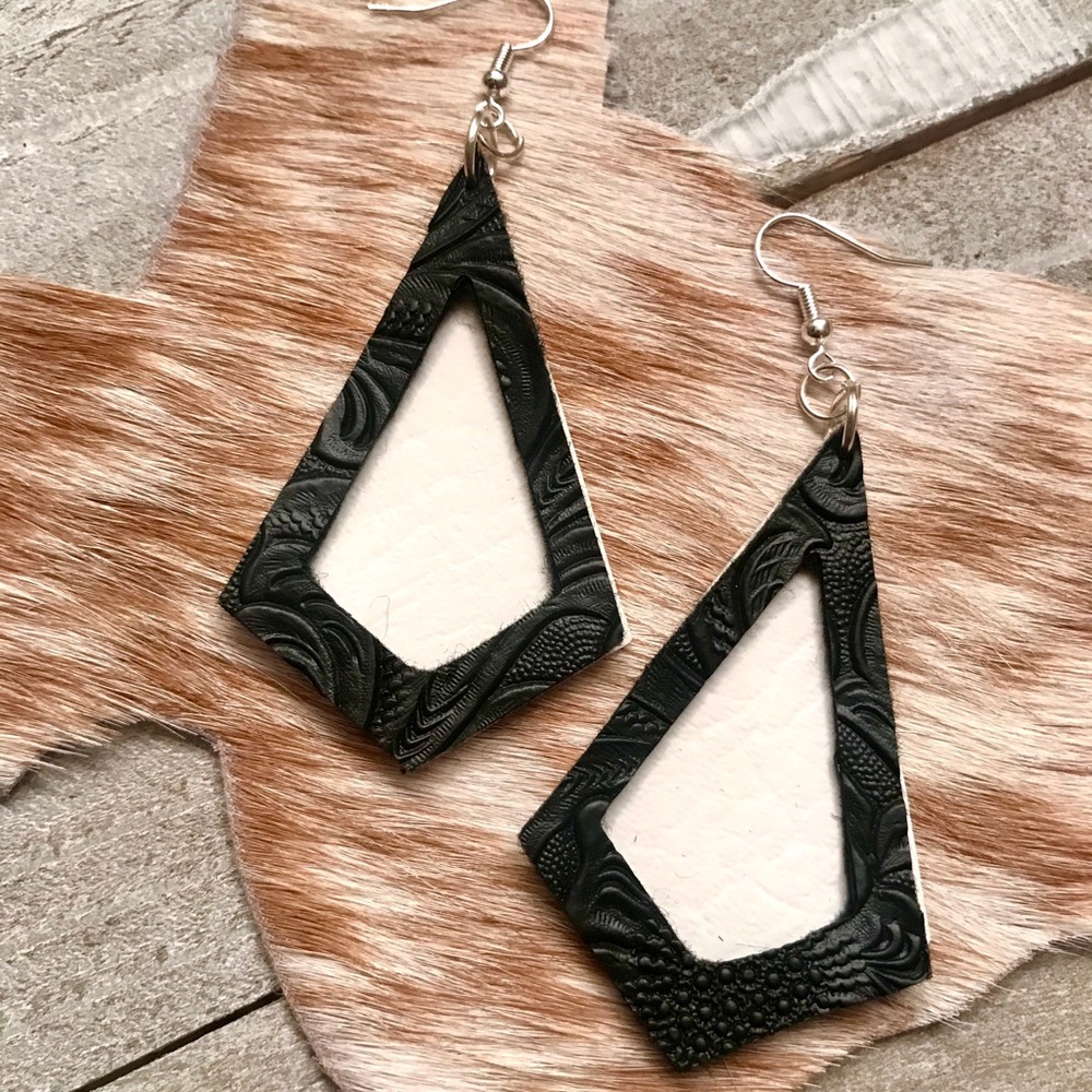 Black & White Cutout Earrings